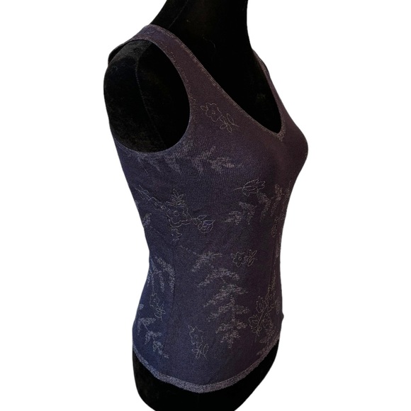 Dana Buchman Aubergine Purple & Silver Sweater PP - Picture 3 of 5